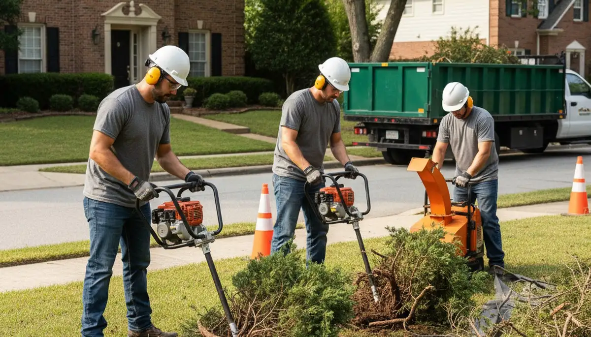 Denver, CO tree service removing overgrown shrubs for a clean, safe yard