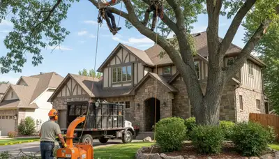 Tree service crew in Denver, CO providing professional tree removal and trimming for homeowners