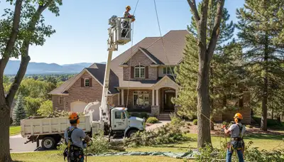 Tree service crew in Denver, CO providing professional tree removal and trimming services