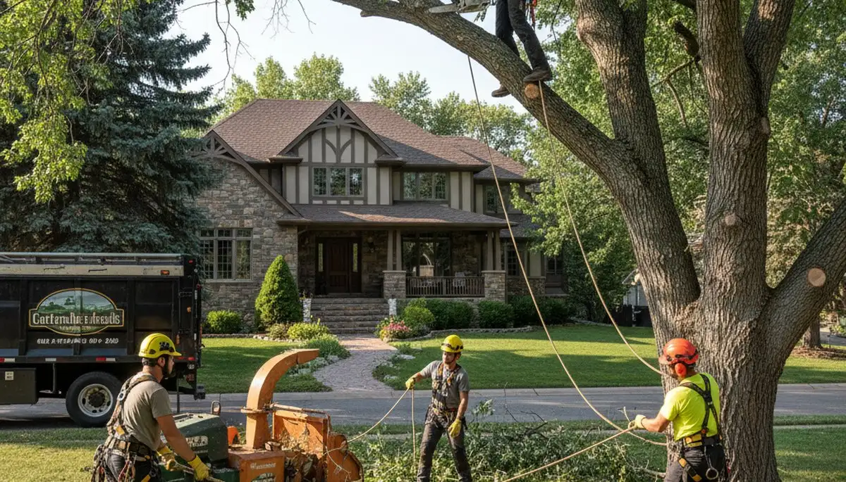 Tree service crew in Denver, CO providing professional tree removal and cleanup