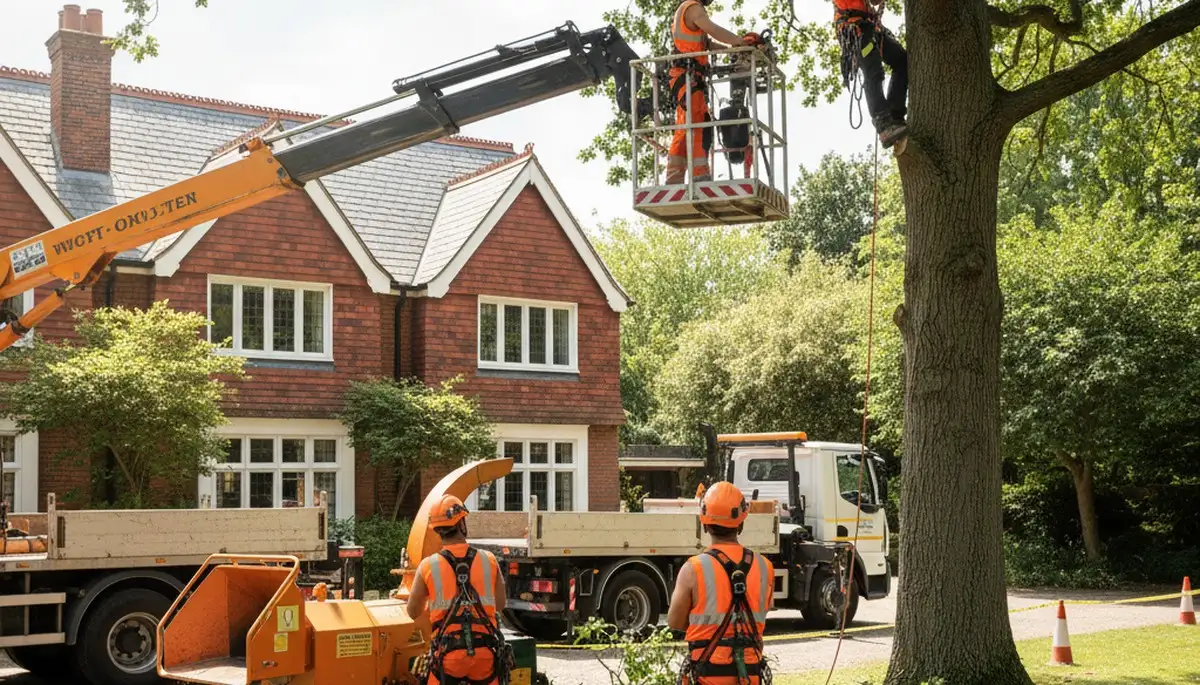 Tree service crew in Denver, CO providing professional tree removal and trimming for homeowners