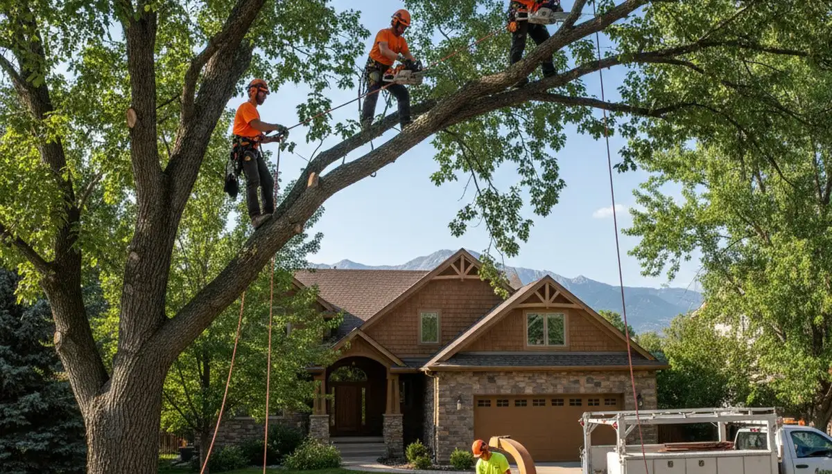 Denver, CO tree service crew providing safe tree removal for residential and commercial properties