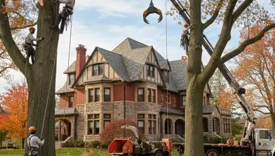 Tree service crew in Denver, CO providing professional tree removal and trimming for local properties